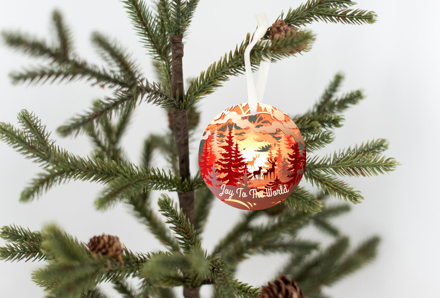 3D Christmas Ornament, Beautiful Red colors, Joy to the World, Family Keepsake Gift