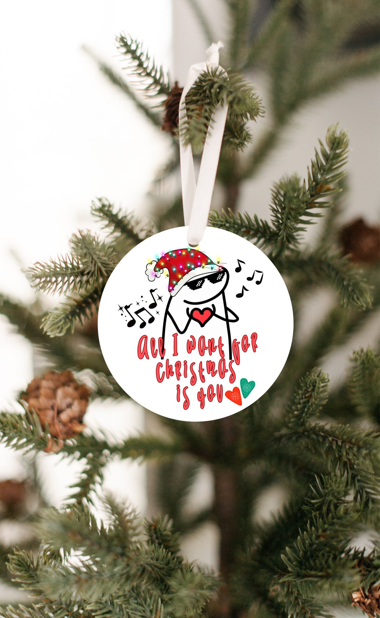 Christmas Ornament, Flork Meme Character, Singing Flork, All I want for Christmas is you, Fun Gift , Touch of Humor