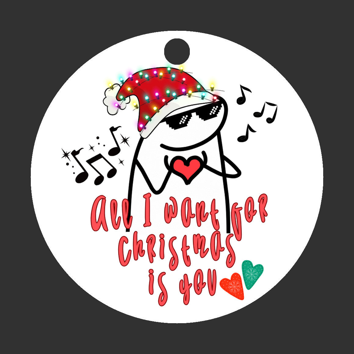 Christmas Ornament, Flork Meme Character, Singing Flork, All I want for Christmas is you, Fun Gift , Touch of Humor