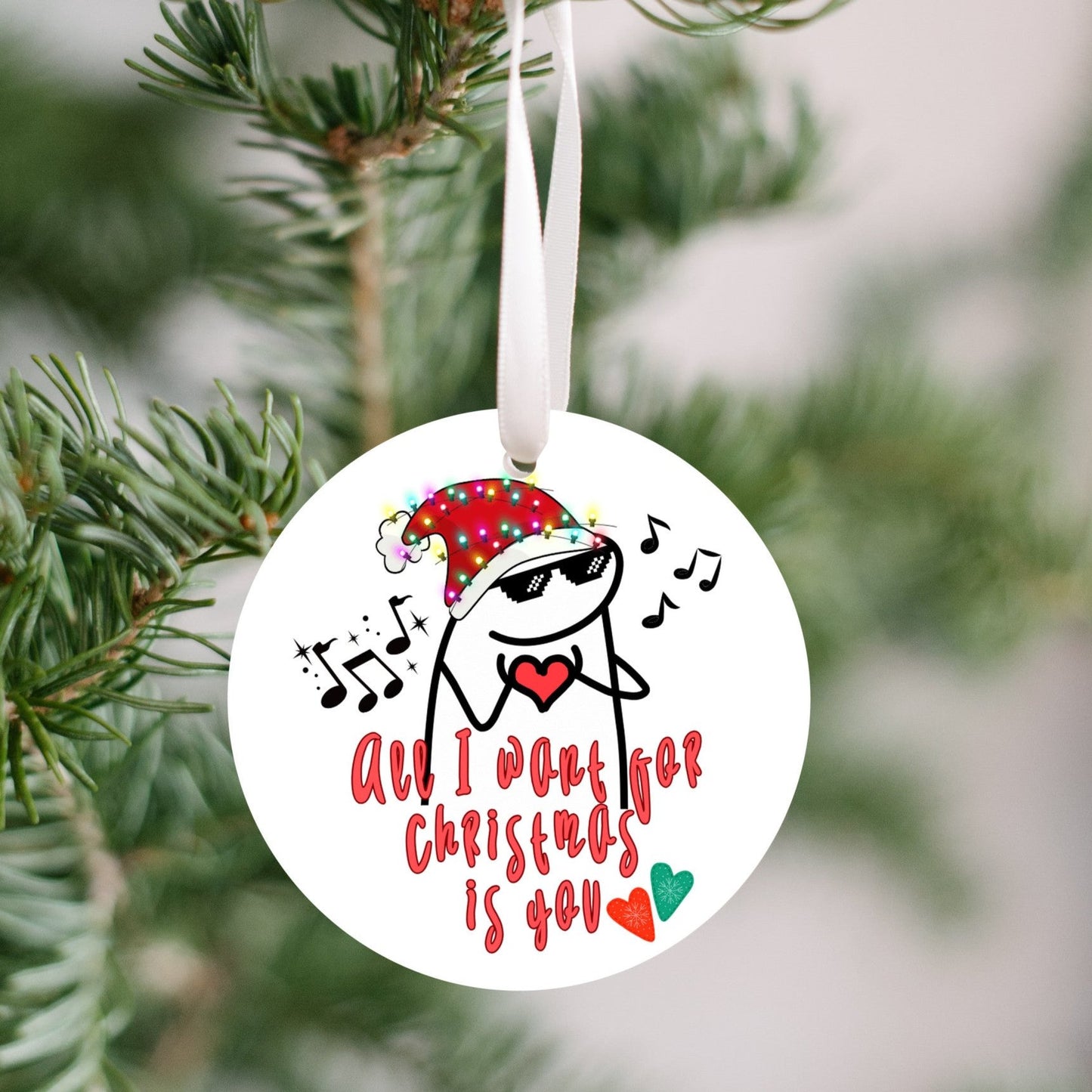 Christmas Ornament, Flork Meme Character, Singing Flork, All I want for Christmas is you, Fun Gift , Touch of Humor