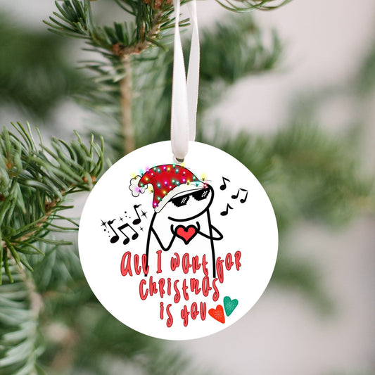 Christmas Ornament, Flork Meme Character, Singing Flork, All I want for Christmas is you, Fun Gift , Touch of Humor