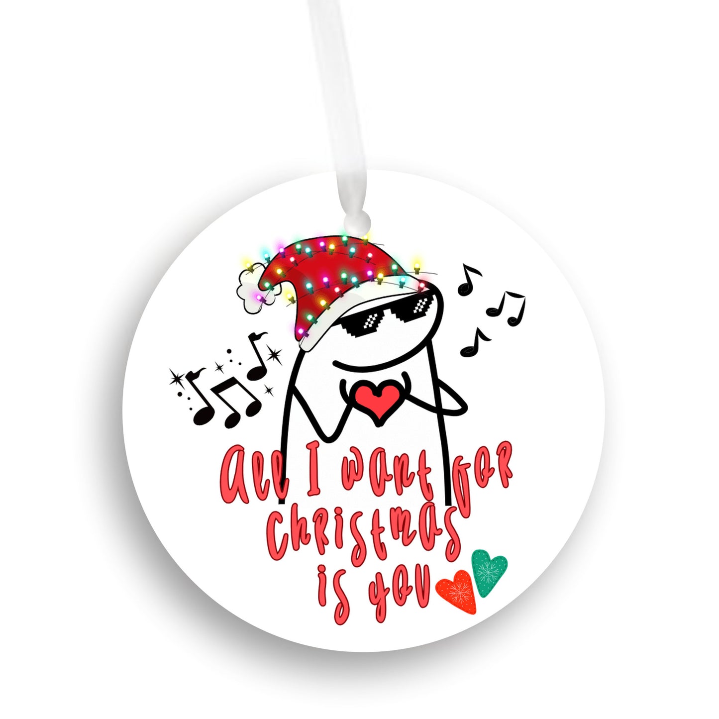 Christmas Ornament, Flork Meme Character, Singing Flork, All I want for Christmas is you, Fun Gift , Touch of Humor