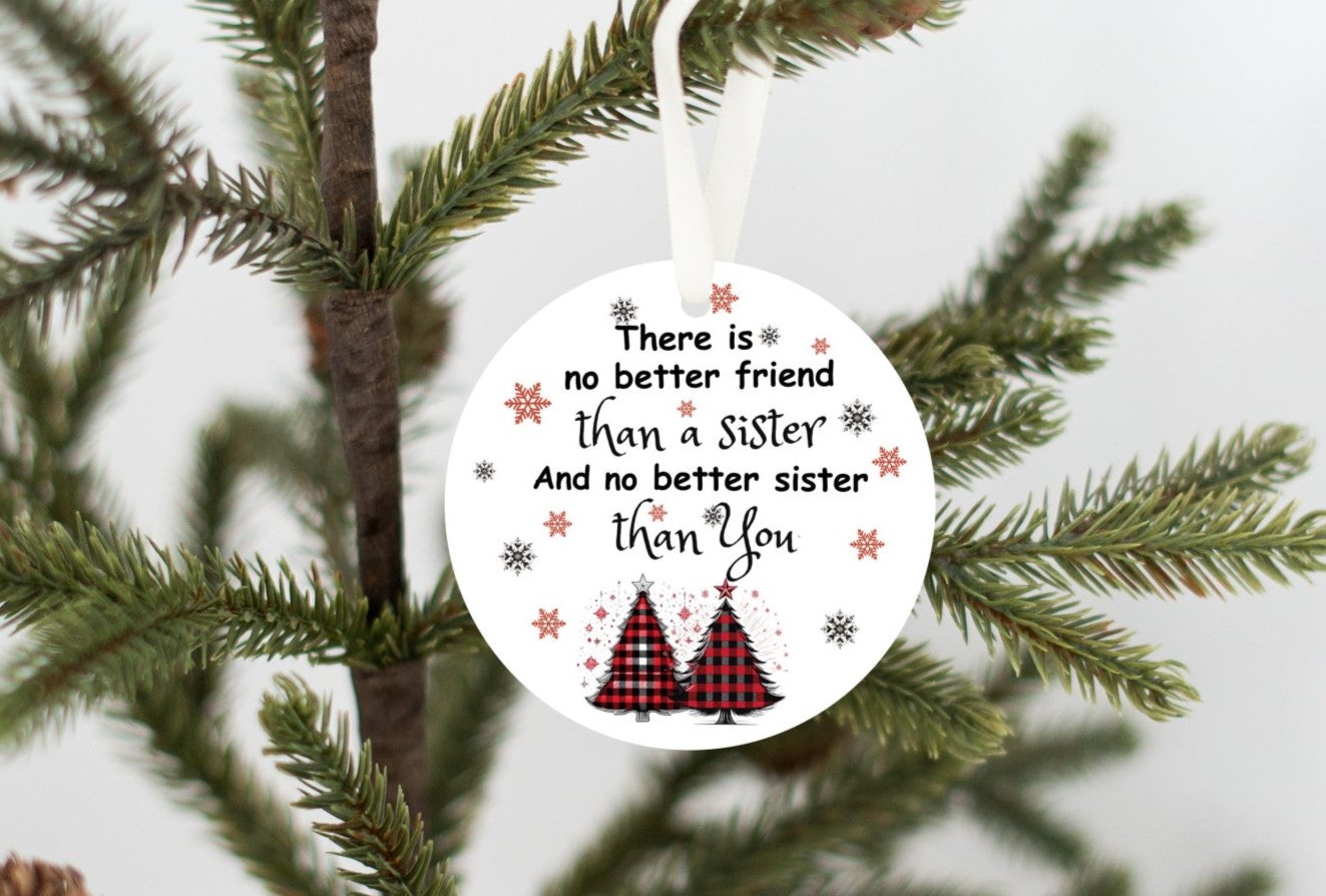 A Special Gift for Your Sister, Christmas Ornament, No better friend than a sister, no better sister than You, Sister Memories and heartfelt gift