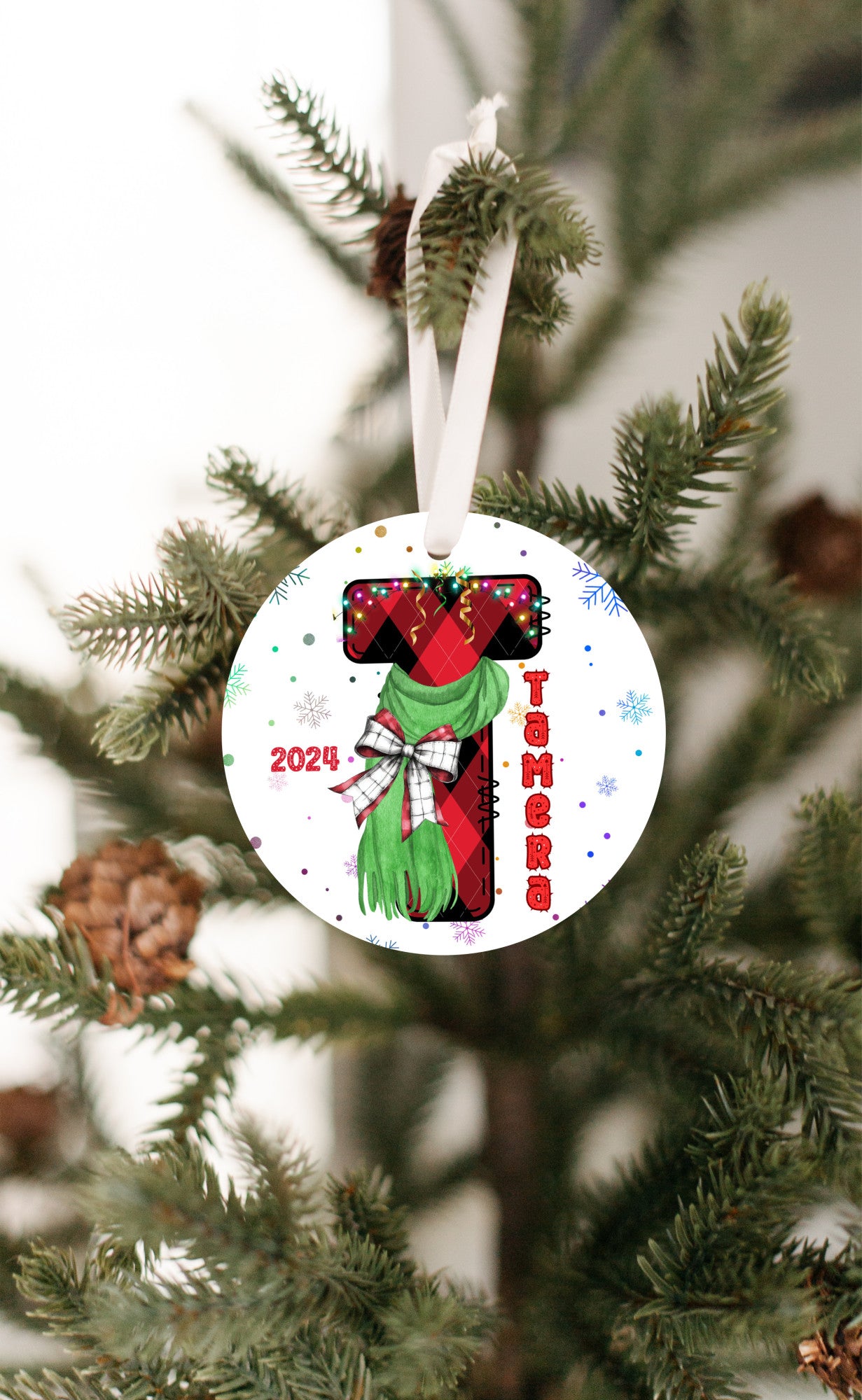 Personalized Christmas Ornament, Christmas Letter favorite person, Gift for kids, Grandkids, Mom & Dad, Holiday Keepsake