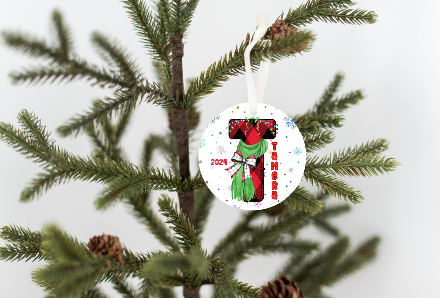 Personalized Christmas Ornament, Christmas Letter favorite person, Gift for kids, Grandkids, Mom & Dad, Holiday Keepsake