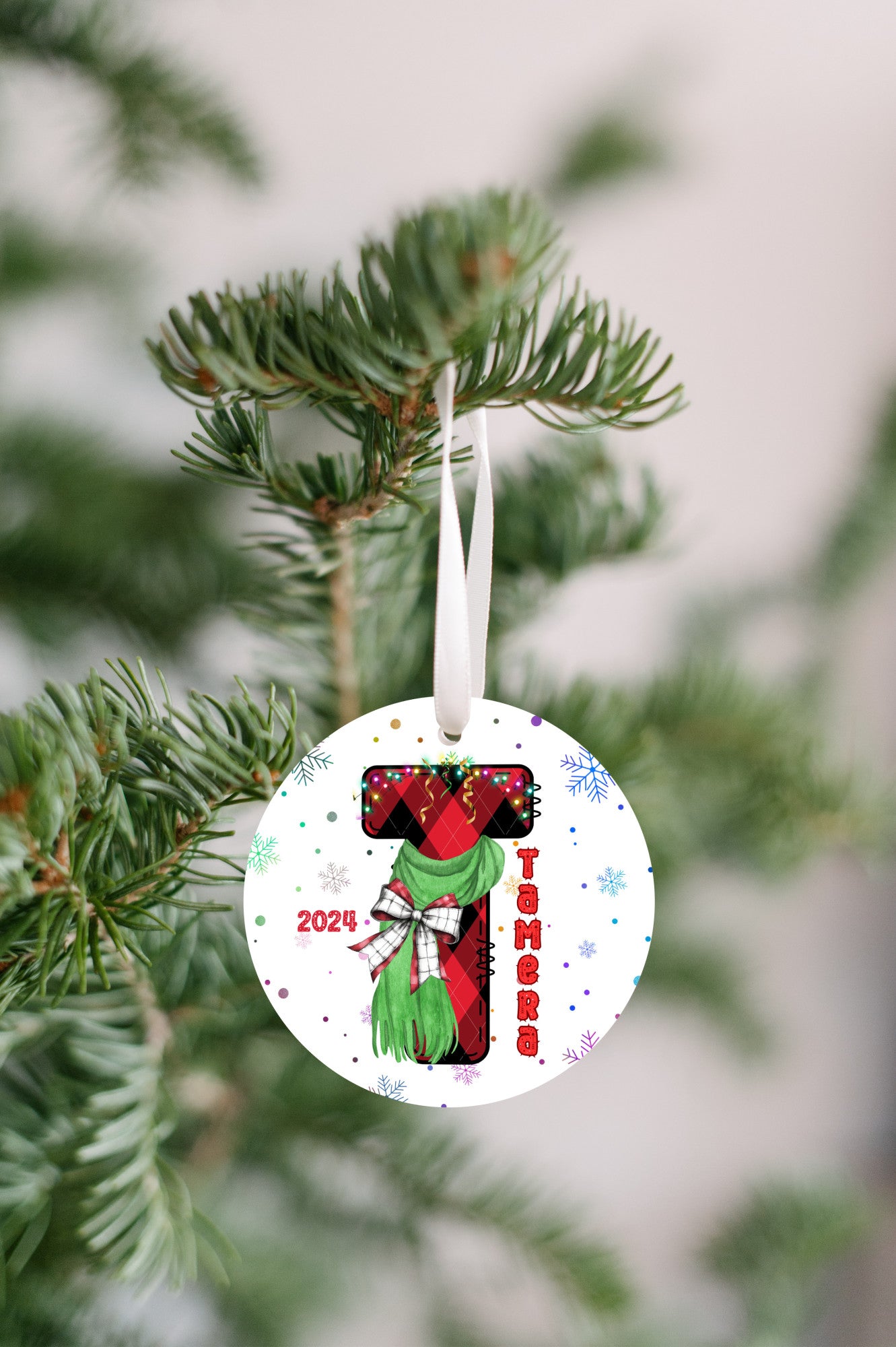 Personalized Christmas Ornament, Christmas Letter favorite person, Gift for kids, Grandkids, Mom & Dad, Holiday Keepsake