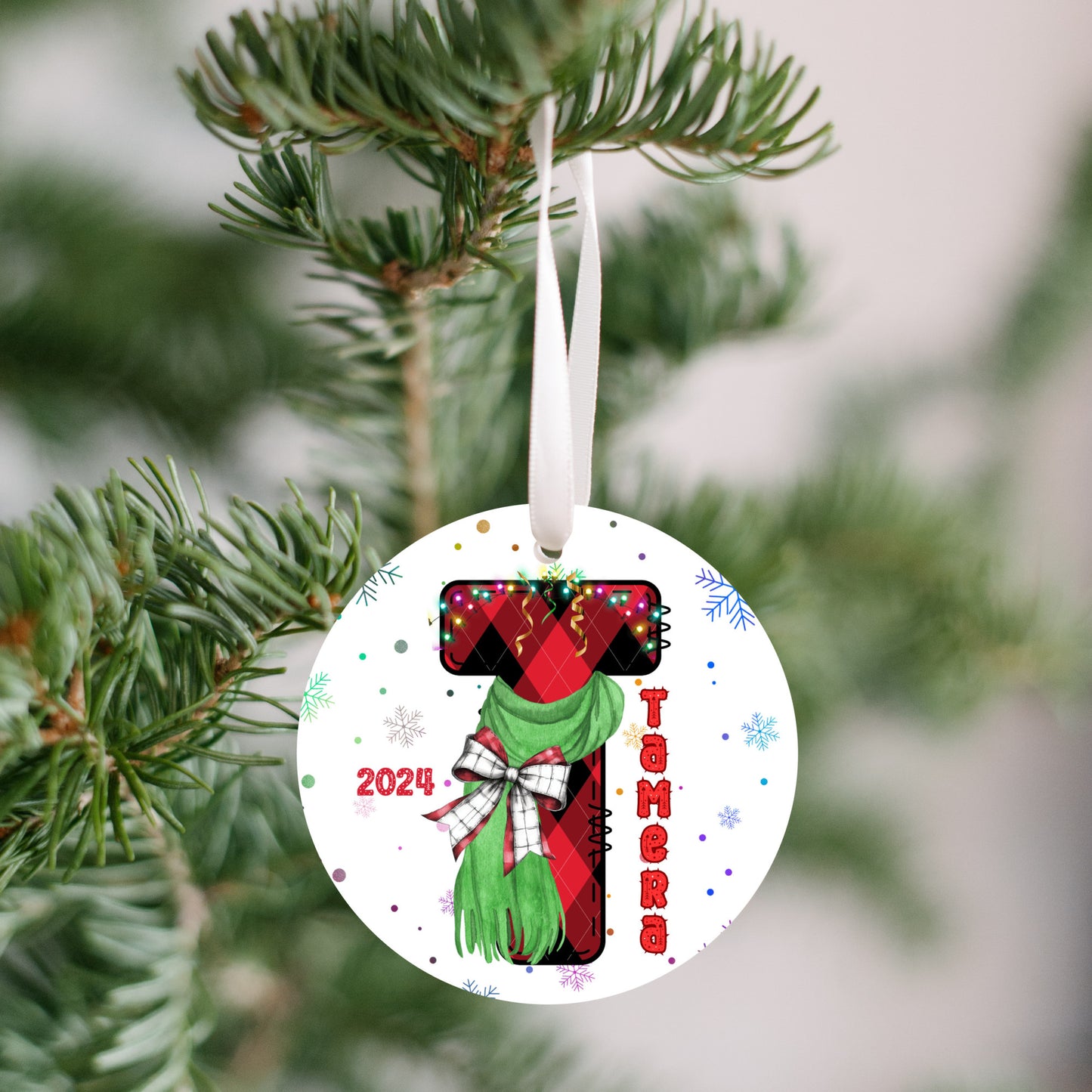 Personalized Christmas Ornament, Christmas Letter favorite person, Gift for kids, Grandkids, Mom & Dad, Holiday Keepsake