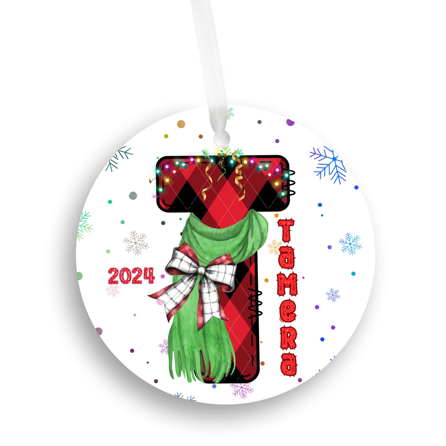 Personalized Christmas Ornament, Christmas Letter favorite person, Gift for kids, Grandkids, Mom & Dad, Holiday Keepsake