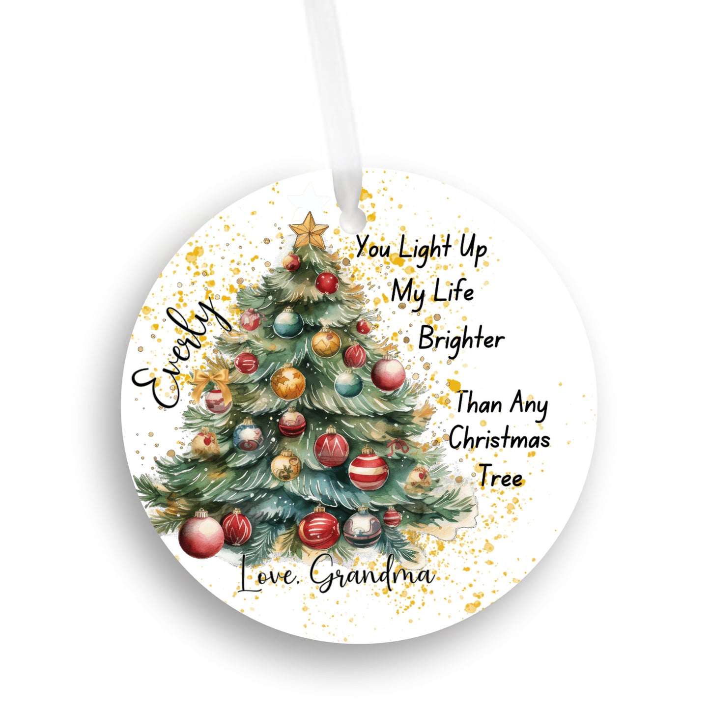 Personalize Christmas Ornament  for Granddaughter, You Light up My Life Brighter Than Any Christmas Tree, Love From Grandma, Special Keepsake2