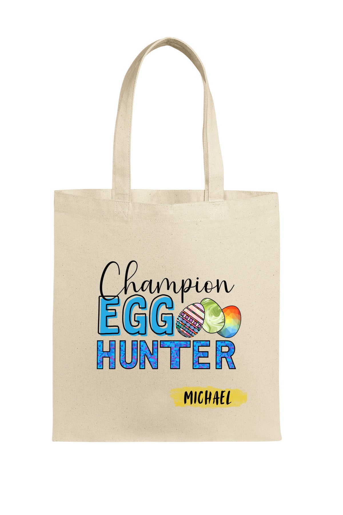Personalized Easter Tote for the Champion Egg hunter, Egg Hunting Basket, Kids Easter, boy or girl gift